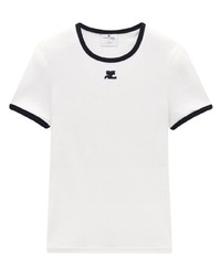 T-shirt girocollo bianca di Courrèges
