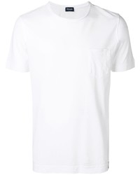T-shirt girocollo bianca di Drumohr
