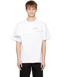 T-shirt girocollo bianca di Feng Chen Wang