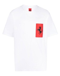 T-shirt girocollo bianca di Ferrari