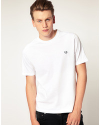 T-shirt girocollo bianca di Fred Perry