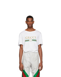 T-shirt girocollo bianca di Gucci