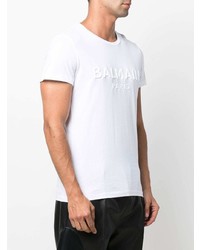 T-shirt girocollo bianca di Balmain