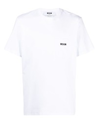 T-shirt girocollo bianca di MSGM