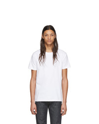 T-shirt girocollo bianca di Naked and Famous Denim