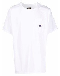 T-shirt girocollo bianca di Needles