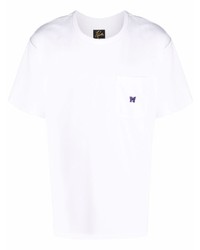 T-shirt girocollo bianca di Needles
