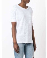 T-shirt girocollo bianca di Frame Denim