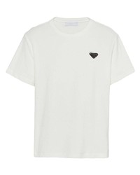T-shirt girocollo bianca di Prada