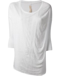 T-shirt girocollo bianca di Raquel Allegra