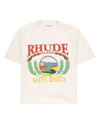 T-shirt girocollo bianca di Rhude