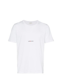 T-shirt girocollo bianca di Saint Laurent