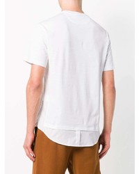 T-shirt girocollo bianca di Paolo Pecora