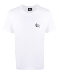 T-shirt girocollo bianca di Stussy