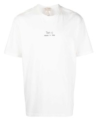 T-shirt girocollo bianca di Ten C
