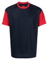 T-shirt girocollo blu scuro e rossa di Ferrari