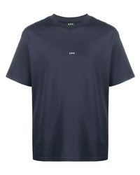 T-shirt girocollo blu scuro di A.P.C.