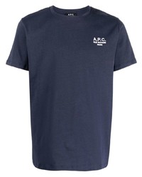 T-shirt girocollo blu scuro di A.P.C.