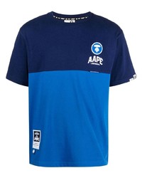 T-shirt girocollo blu scuro di AAPE BY A BATHING APE