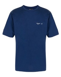 T-shirt girocollo blu scuro di agnès b.