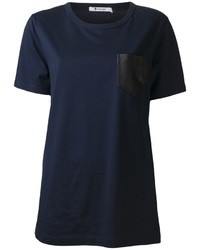 T-shirt girocollo blu scuro di Alexander Wang