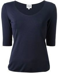 T-shirt girocollo blu scuro di Armani Collezioni
