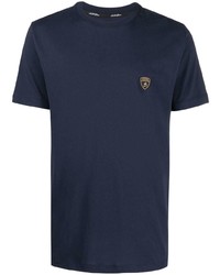 T-shirt girocollo blu scuro di Automobili Lamborghini