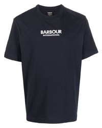 T-shirt girocollo blu scuro di Barbour International