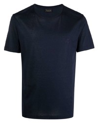 T-shirt girocollo blu scuro di Billionaire