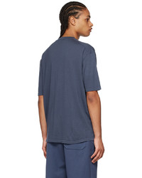 T-shirt girocollo blu scuro di Ermenegildo Zegna Couture