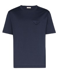 T-shirt girocollo blu scuro di Bottega Veneta