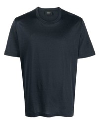 T-shirt girocollo blu scuro di Brioni