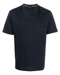 T-shirt girocollo blu scuro di Brioni