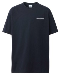 T-shirt girocollo blu scuro di Burberry