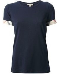 T-shirt girocollo blu scuro di Burberry
