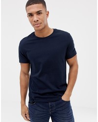 T-shirt girocollo blu scuro di Burton Menswear