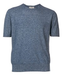 T-shirt girocollo blu scuro di Canali