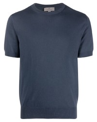 T-shirt girocollo blu scuro di Canali