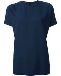 T-shirt girocollo blu scuro di Cédric Charlier