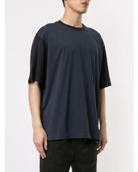 T-shirt girocollo blu scuro di Qasimi