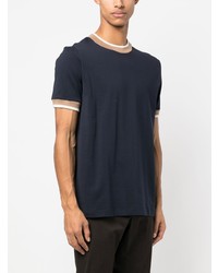 T-shirt girocollo blu scuro di Peserico
