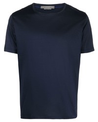 T-shirt girocollo blu scuro di Corneliani