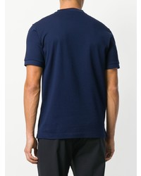 T-shirt girocollo blu scuro di Prada