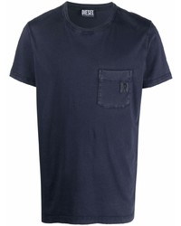 T-shirt girocollo blu scuro di Diesel