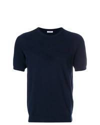 T-shirt girocollo blu scuro di Dirk Bikkembergs