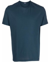 T-shirt girocollo blu scuro di Drumohr