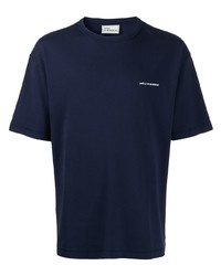 T-shirt girocollo blu scuro di Drôle De Monsieur