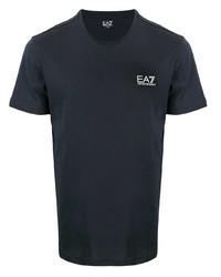 T-shirt girocollo blu scuro di Ea7 Emporio Armani
