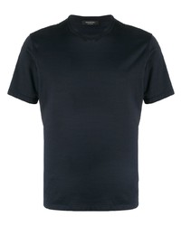 T-shirt girocollo blu scuro di Ermenegildo Zegna