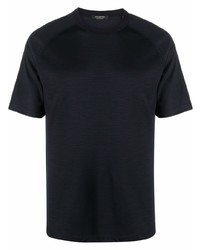 T-shirt girocollo blu scuro di Ermenegildo Zegna